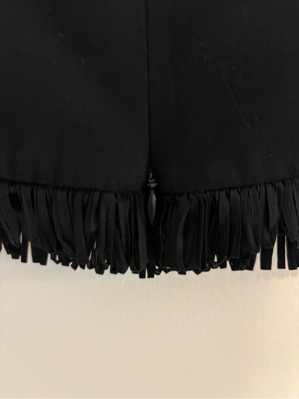 Trina Turk Black Sleeveless Cowl Neck Top with Fringe Hem - Picture 5 of 6